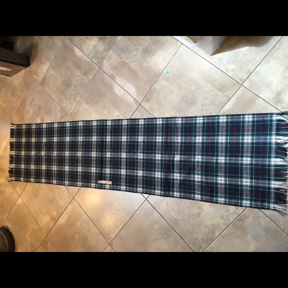 Couverture En Laine Pendleton Vintage Années 60 – Plaid Vert 42x67, Franges